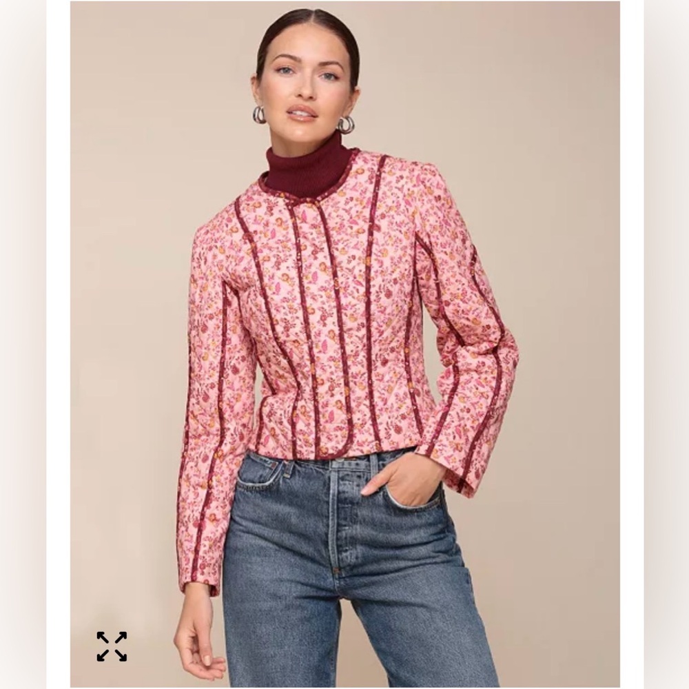 Anthropologie Avec Les Filles  Floral Quilted Jacket